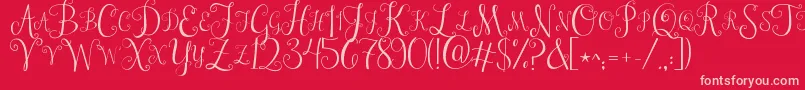 Jandastylishmonogram Font – Pink Fonts on Red Background