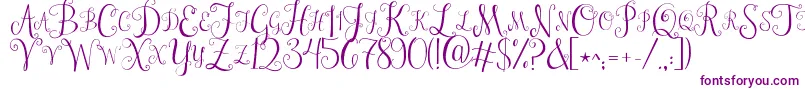 Jandastylishmonogram Font – Purple Fonts on White Background