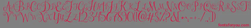 Jandastylishmonogram Font – Red Fonts on Gray Background