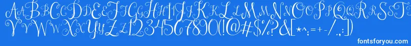 Fonte Jandastylishmonogram – fontes brancas em um fundo azul