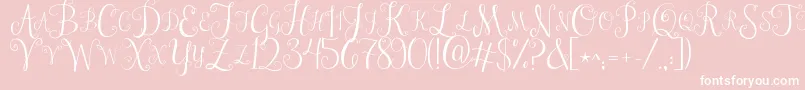 Jandastylishmonogram-Schriftart – Weiße Schriften auf rosa Hintergrund