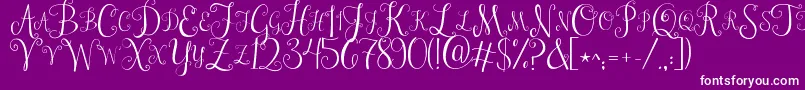 Jandastylishmonogram-fontti – valkoiset fontit violetilla taustalla