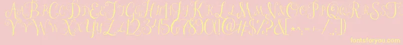 Jandastylishmonogram Font – Yellow Fonts on Pink Background