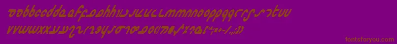 MasterdomCondensedBoldItalic Font – Brown Fonts on Purple Background