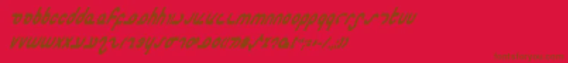 MasterdomCondensedBoldItalic Font – Brown Fonts on Red Background