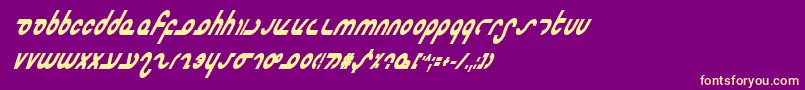 MasterdomCondensedBoldItalic Font – Yellow Fonts on Purple Background