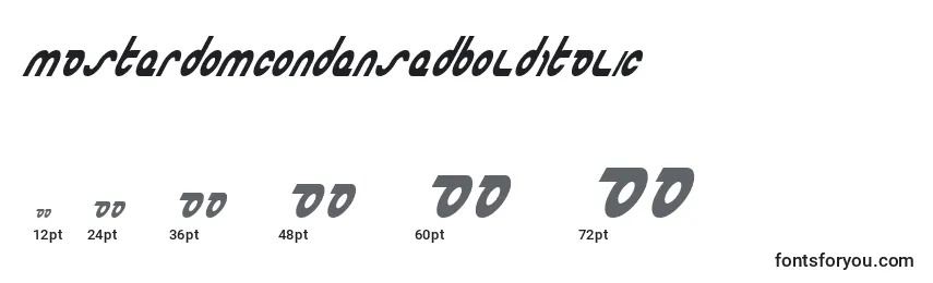 MasterdomCondensedBoldItalic Font Sizes