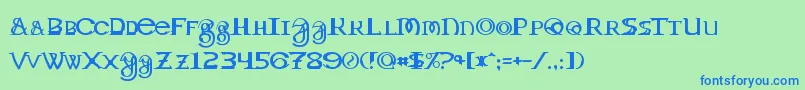 Toril Font – Blue Fonts on Green Background