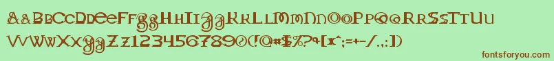 フォントToril – 緑の背景に茶色のフォント