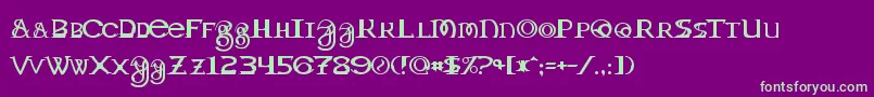 フォントToril – 紫の背景に緑のフォント