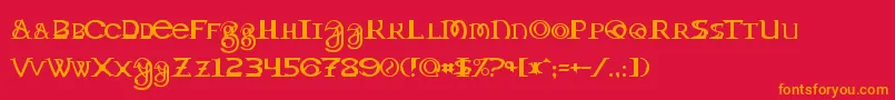 Toril Font – Orange Fonts on Red Background