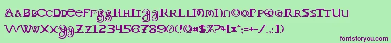 Шрифт Toril – фиолетовые шрифты на зелёном фоне