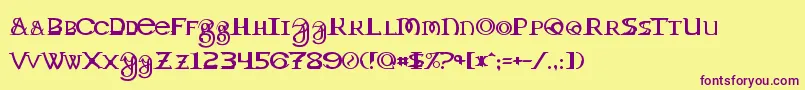 Toril-fontti – violetit fontit keltaisella taustalla
