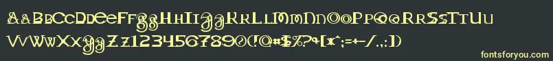 フォントToril – 黒い背景に黄色の文字