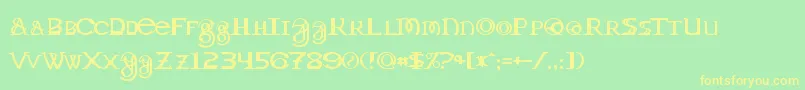 Toril Font – Yellow Fonts on Green Background