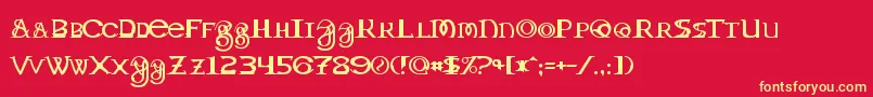Toril Font – Yellow Fonts on Red Background
