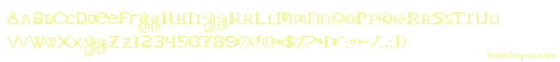 フォントToril – 白い背景に黄色の文字