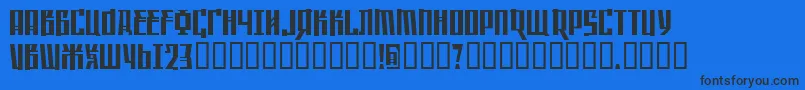 SaffronColdwar Font – Black Fonts on Blue Background