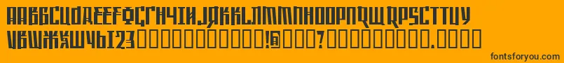 SaffronColdwar Font – Black Fonts on Orange Background