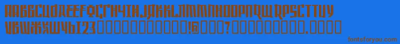 SaffronColdwar Font – Brown Fonts on Blue Background
