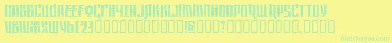 SaffronColdwar Font – Green Fonts on Yellow Background