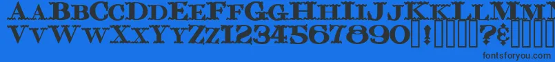 Шрифт Chickenfarm – чёрные шрифты на синем фоне