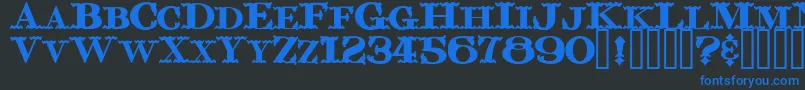 Chickenfarm Font – Blue Fonts on Black Background