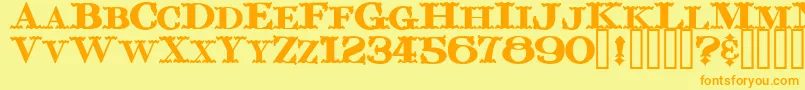 Chickenfarm Font – Orange Fonts on Yellow Background