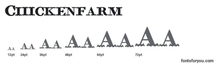 Größen der Schriftart Chickenfarm