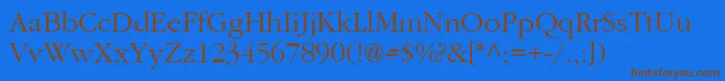 AgGaramond Font – Brown Fonts on Blue Background