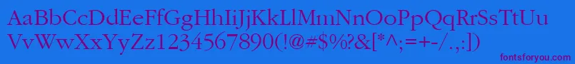 AgGaramond Font – Purple Fonts on Blue Background