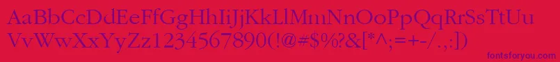 AgGaramond Font – Purple Fonts on Red Background