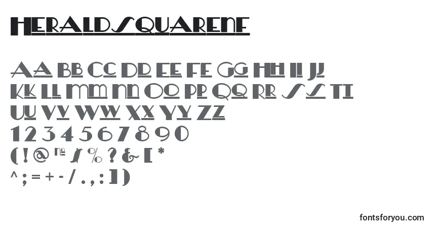 A fonte Heraldsquarenf – alfabeto, números, caracteres especiais