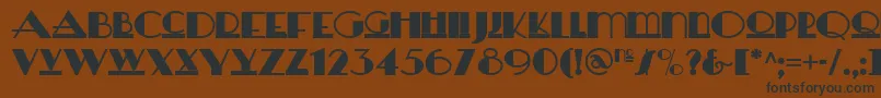 フォントHeraldsquarenf – 黒い文字が茶色の背景にあります