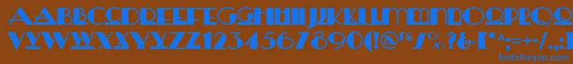Heraldsquarenf Font – Blue Fonts on Brown Background