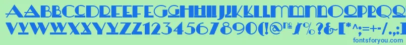 Heraldsquarenf Font – Blue Fonts on Green Background