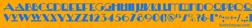 Heraldsquarenf Font – Blue Fonts on Orange Background