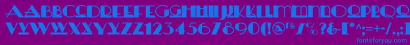 Heraldsquarenf Font – Blue Fonts on Purple Background