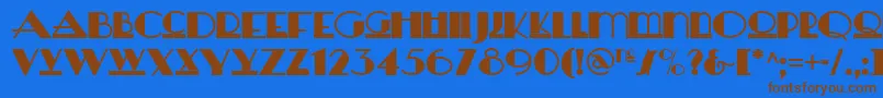Więcej informacji o czcionce Heraldsquarenf Czcionka Heraldsquarenf – brązowe czcionki na niebieskim tle