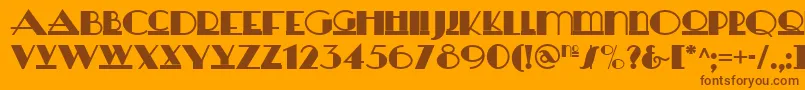 Heraldsquarenf Font – Brown Fonts on Orange Background