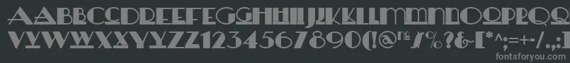 フォントHeraldsquarenf – 黒い背景に灰色の文字