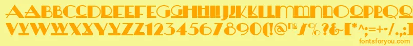 Heraldsquarenf Font – Orange Fonts on Yellow Background