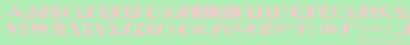 フォントHeraldsquarenf – 緑の背景にピンクのフォント