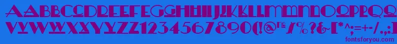 Heraldsquarenf Font – Purple Fonts on Blue Background