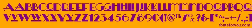 Heraldsquarenf Font – Purple Fonts on Orange Background