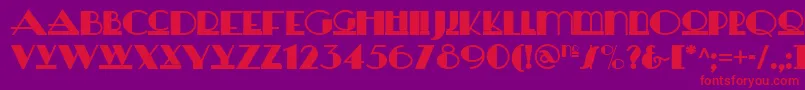 Heraldsquarenf Font – Red Fonts on Purple Background