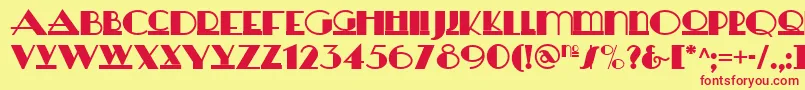 Heraldsquarenf-fontti – punaiset fontit keltaisella taustalla