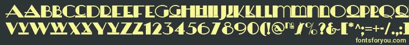 フォントHeraldsquarenf – 黒い背景に黄色の文字