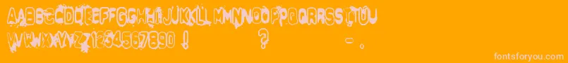 Delta Font – Pink Fonts on Orange Background