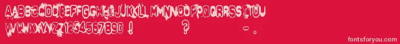 Delta Font – Pink Fonts on Red Background